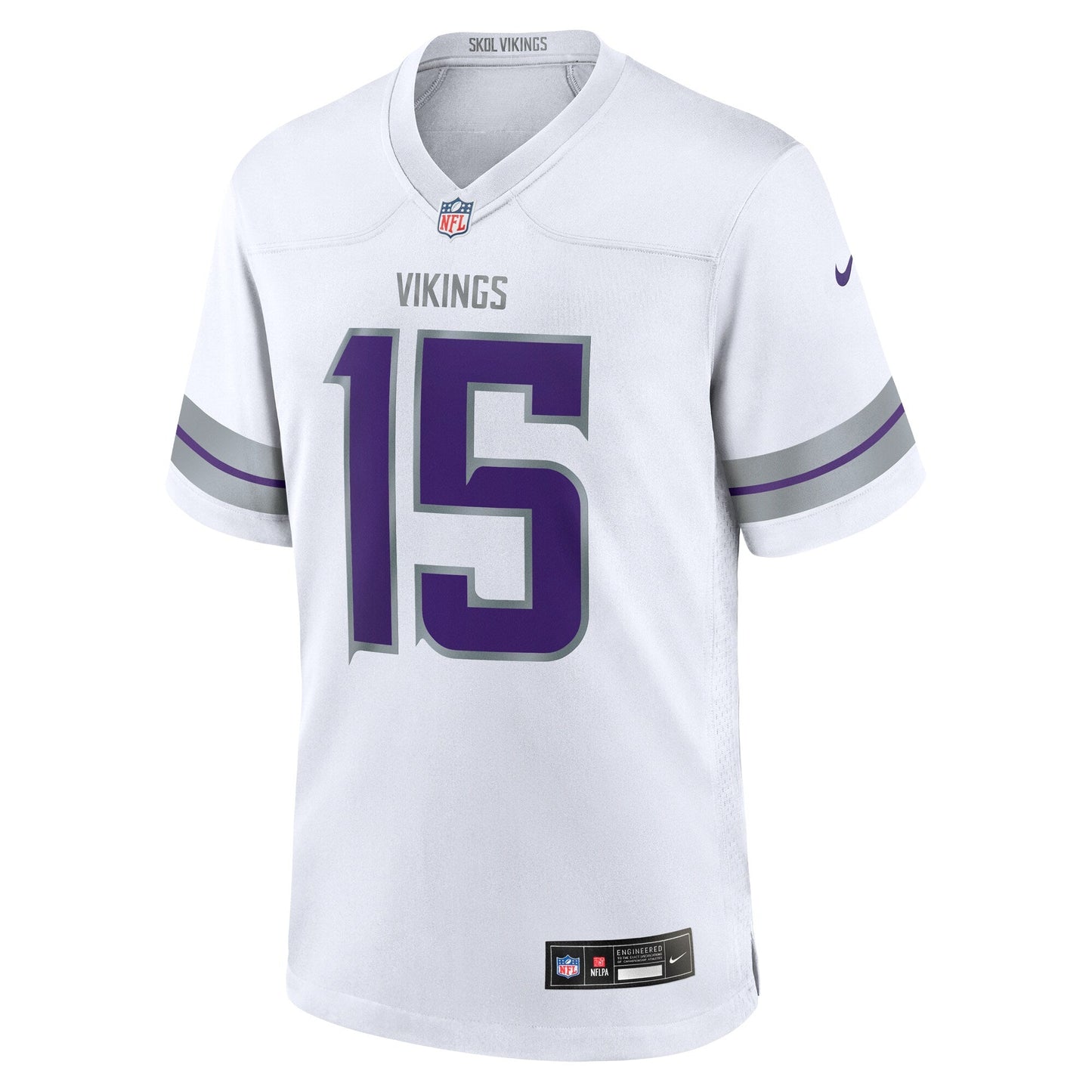 Dallas Turner Minnesota Vikings Alternate Game Jersey - White football jersey product view 2