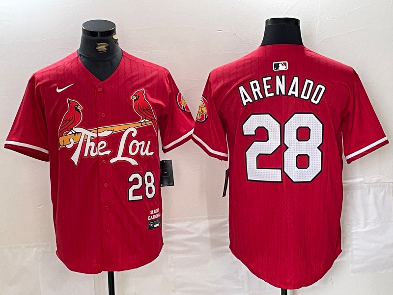 Men's St. Louis Cardinals Nolan Arenado Red 2024 City Connect Limited Player Jersey baseball jersey product view 1