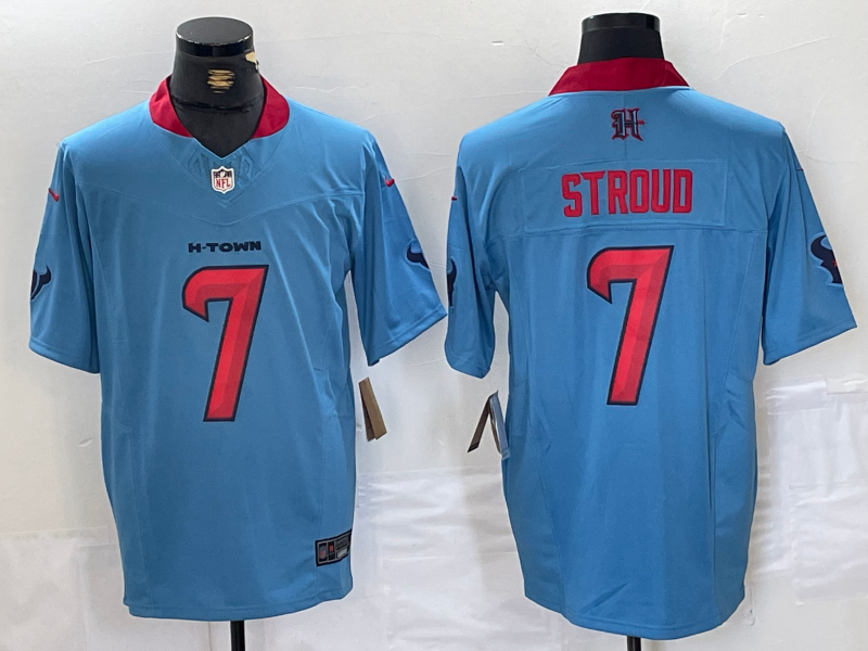 Men's Houston Texans C.J. Stroud Light Blue Game Player Jersey football jersey product view 1