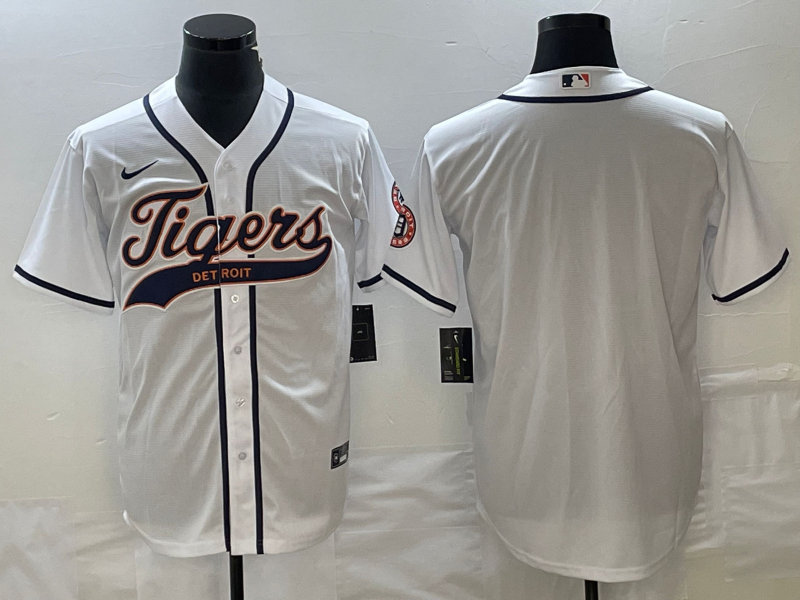 Men's Detroit Tigers White Blank Replica Jersey1 Joint Edition baseball jersey product view 1