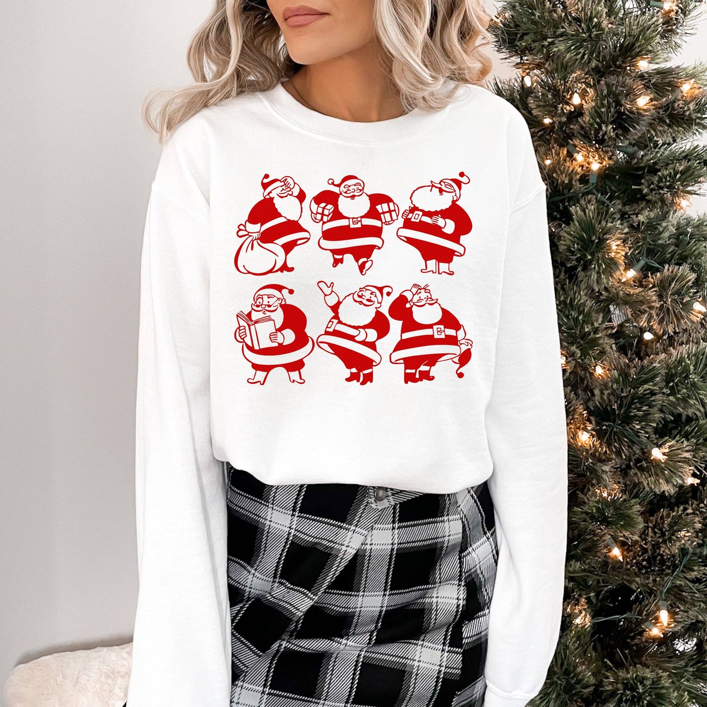 Jolly Santas Crewneck Sweatshirt | Christmas | S-2XL Unisex T-shirt, Sweatshirt, Hoodie, Long Sleeve Tee - T-Shirt, Sweatshirt, Hoodie