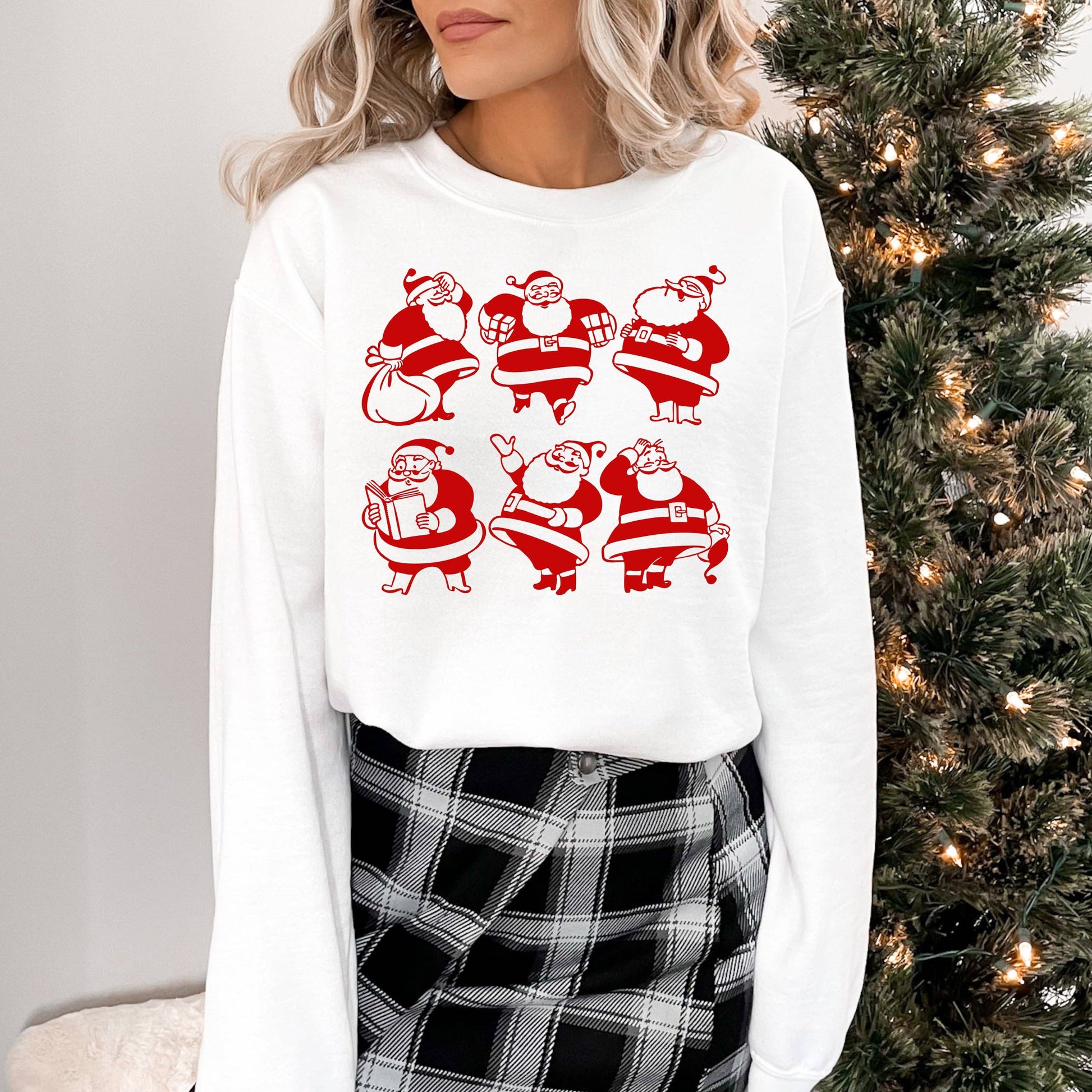 Jolly Santas Crewneck Sweatshirt | Christmas | S-2XL Unisex T-shirt, Sweatshirt, Hoodie, Long Sleeve Tee - T-Shirt, Sweatshirt, Hoodie