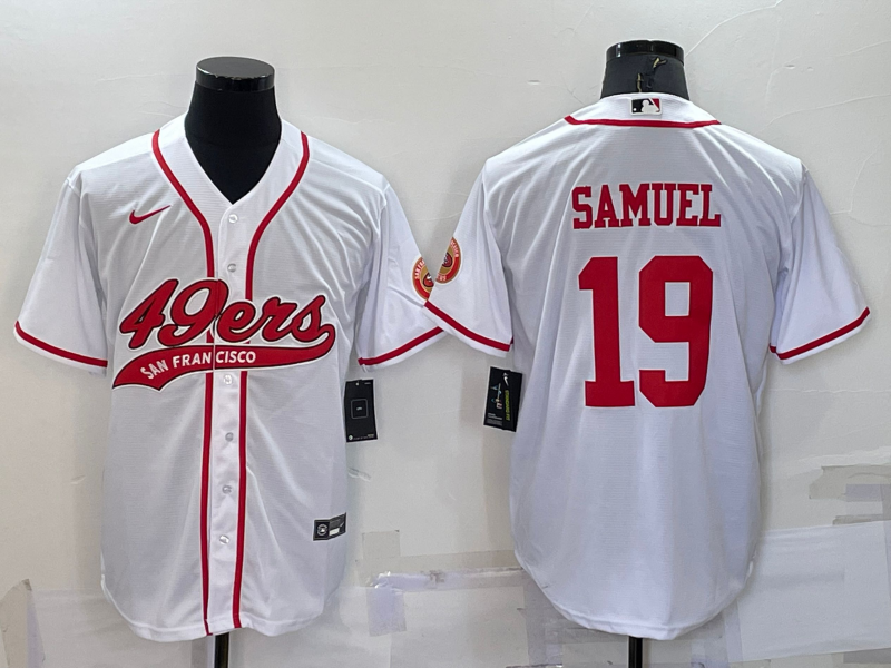 Men's San Francisco 49ers Deebo Samuel #19 White Game Jersey1 Joint Edition football jersey product view 1