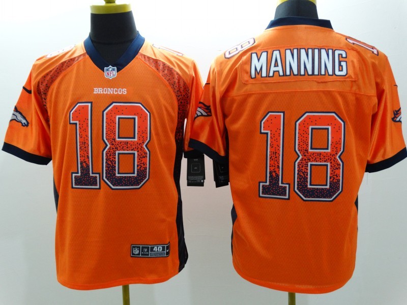 Men's Denver Broncos Peyton Manning #18 Orange Game Jersey1 football jersey product view 1