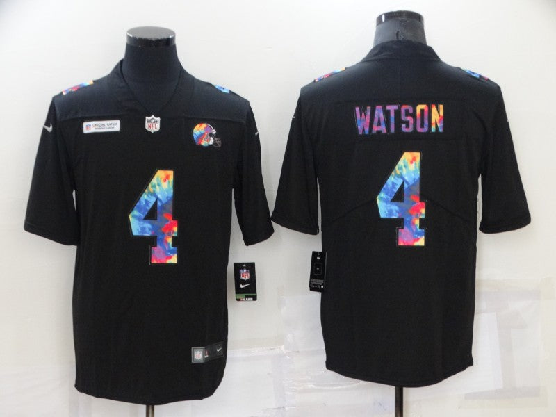 Men's Cleveland Browns Deshaun Watson #4 Black Player Game Jersey1 football jersey product view 1