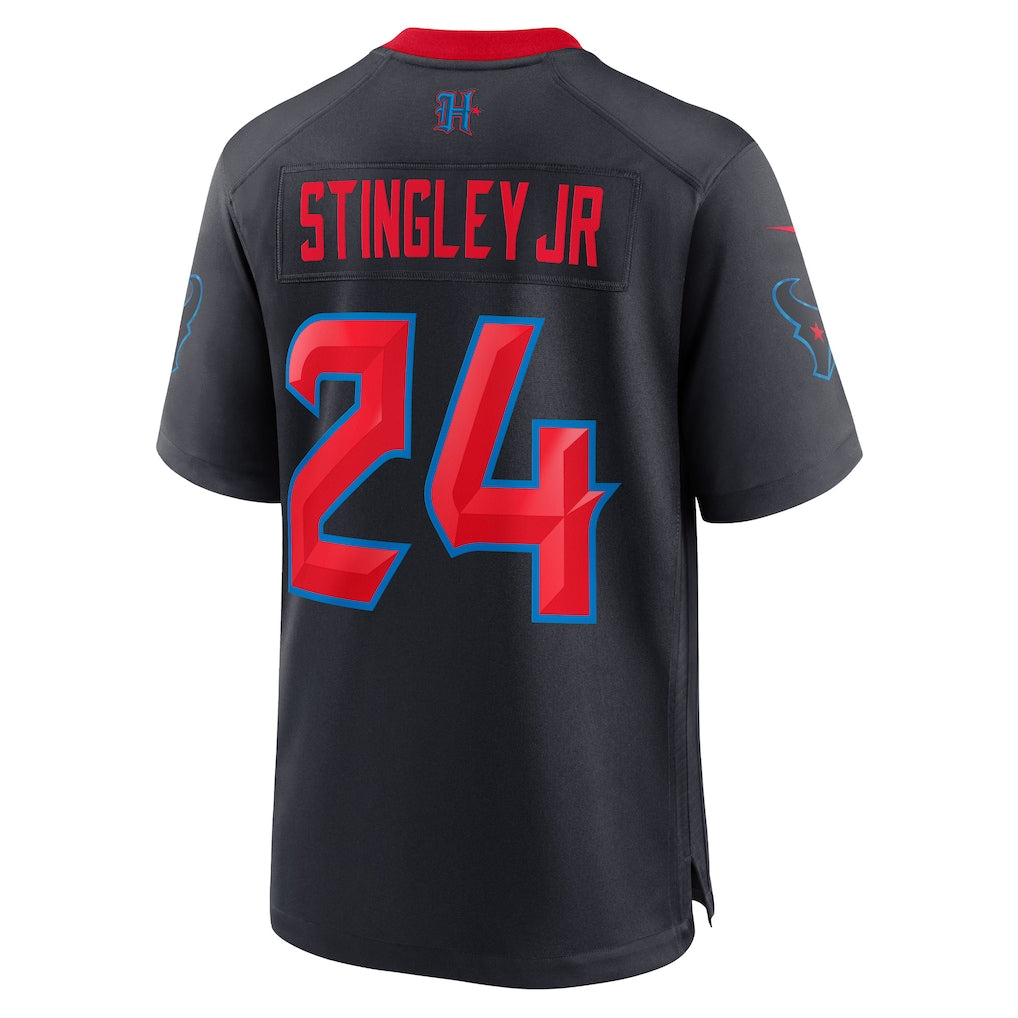 H.Texans #24 Derek Stingley Jr. Navy Game Jersey football jersey product view 1