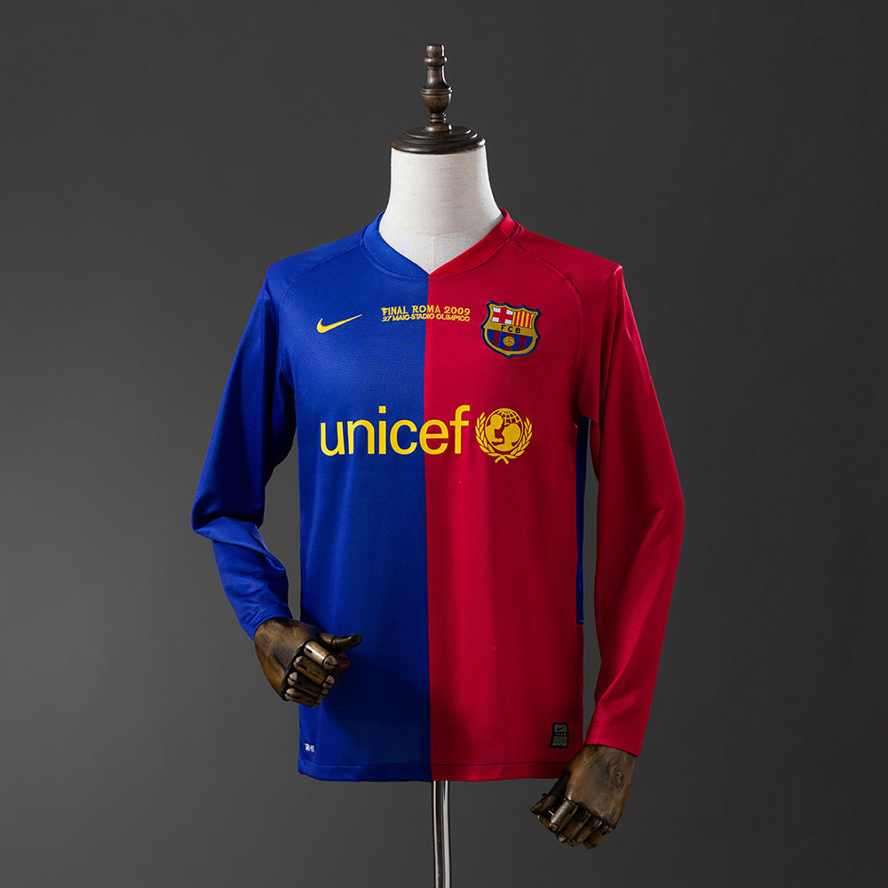 Barcelona 08/09 UEFA Champions League Home Long Sleeve Retro Jersey sports jersey product view 1