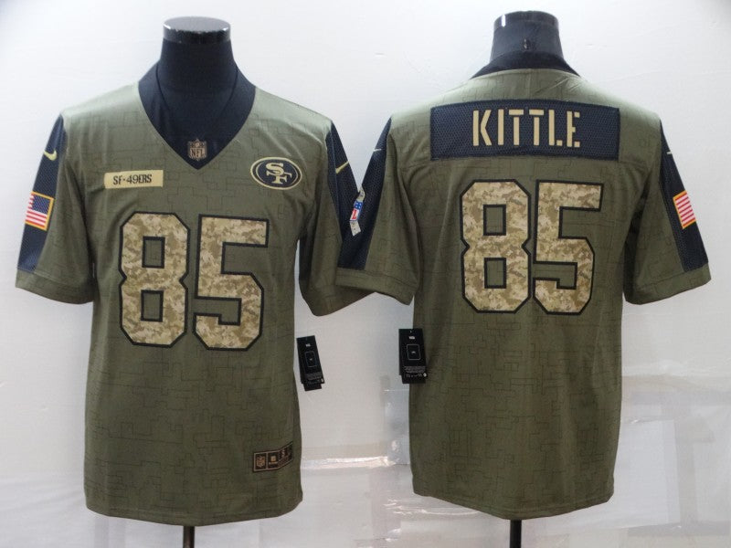 Men's San Francisco 49ers George Kittle #85 Brown Authentic Game Jersey1 football jersey product view 1