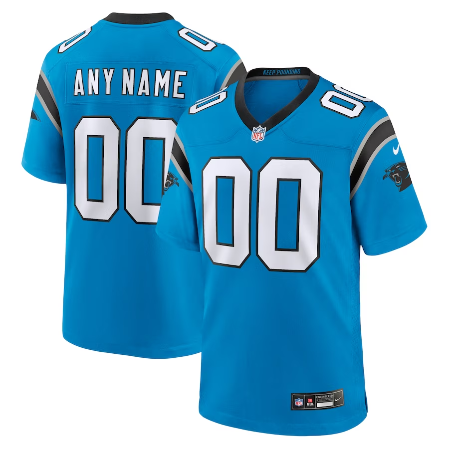 Custom1 Carolina Panthers Blue Alternate Game Jersey1 football jersey product view 1