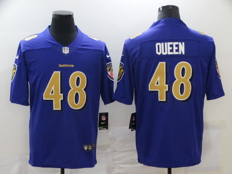 Men's Baltimore Ravens Patrick Queen #48 Purple Game Jersey1 football jersey product view 1