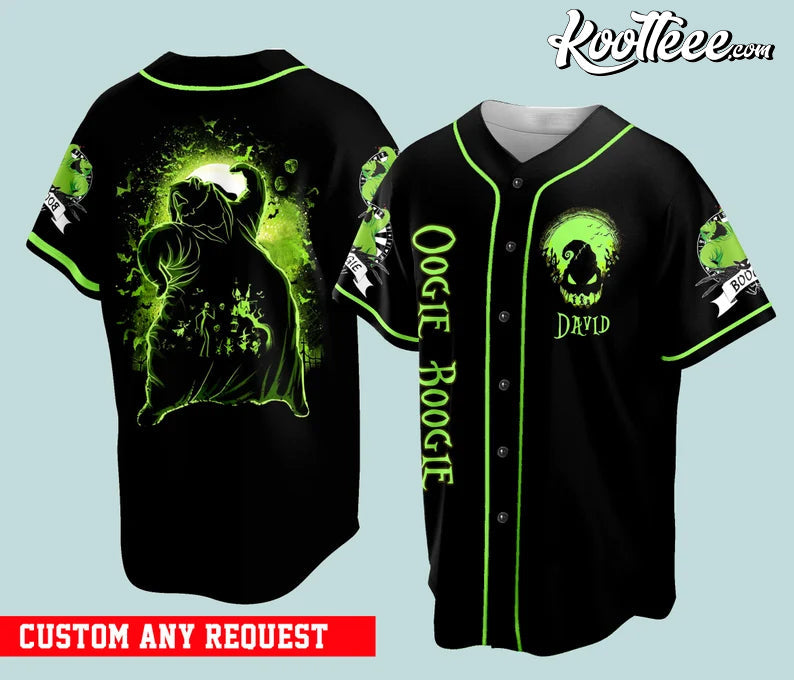 0ogie Boogie Horror Halloween Custom Baseball Jersey Unisex T-shirt, Sweatshirt, Hoodie, Long Sleeve Tee - T-Shirt, Sweatshirt, Hoodie