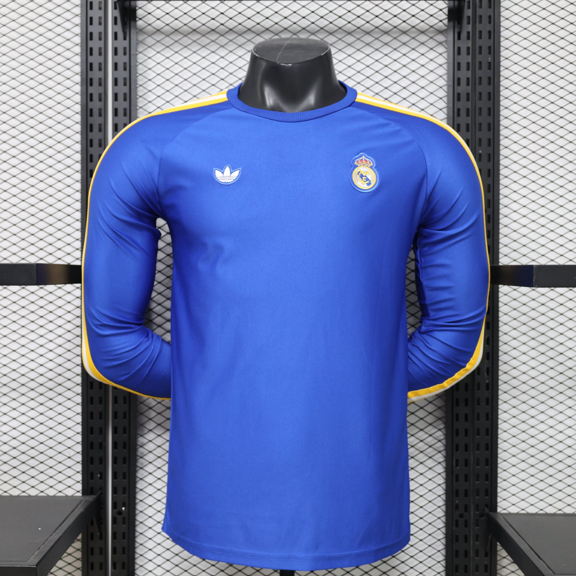 2026 Real Madrid (Blue) Casual Retro Player Version Jersey (Long Sleeve) sports jersey product view 1