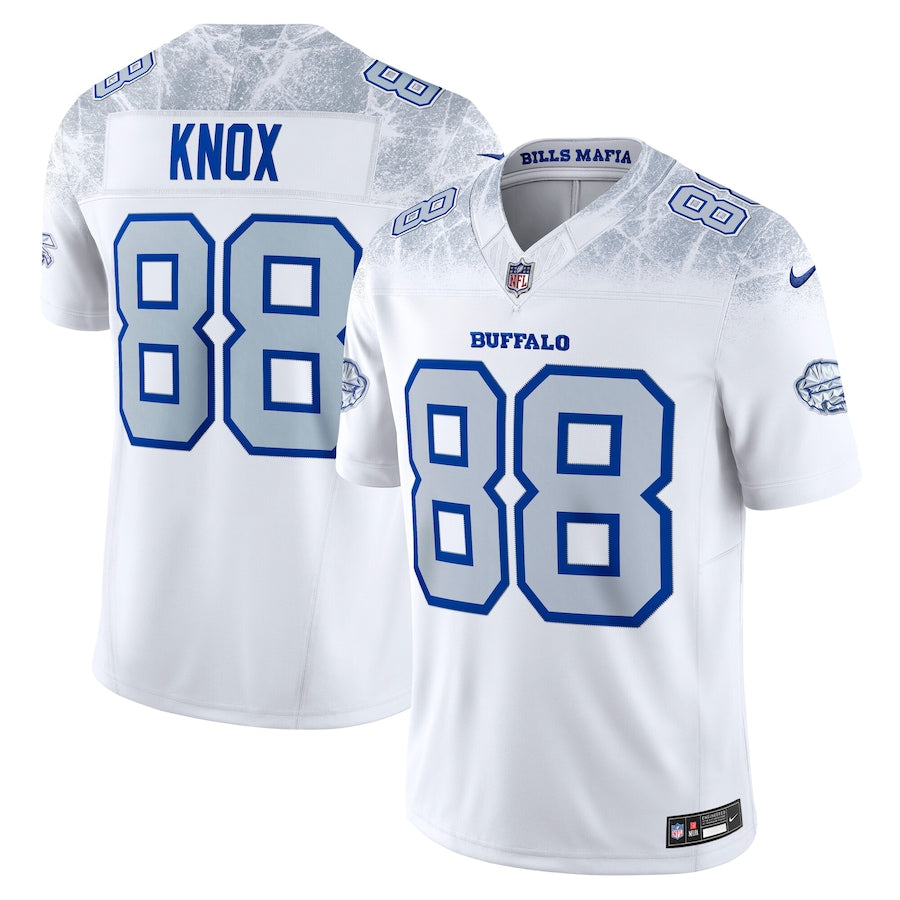 Men's Buffalo Bills Dawson Knox White 2025 Rivalries Collection F.U.S.E. VaporLimited Stitched Jersey football jersey product view 1