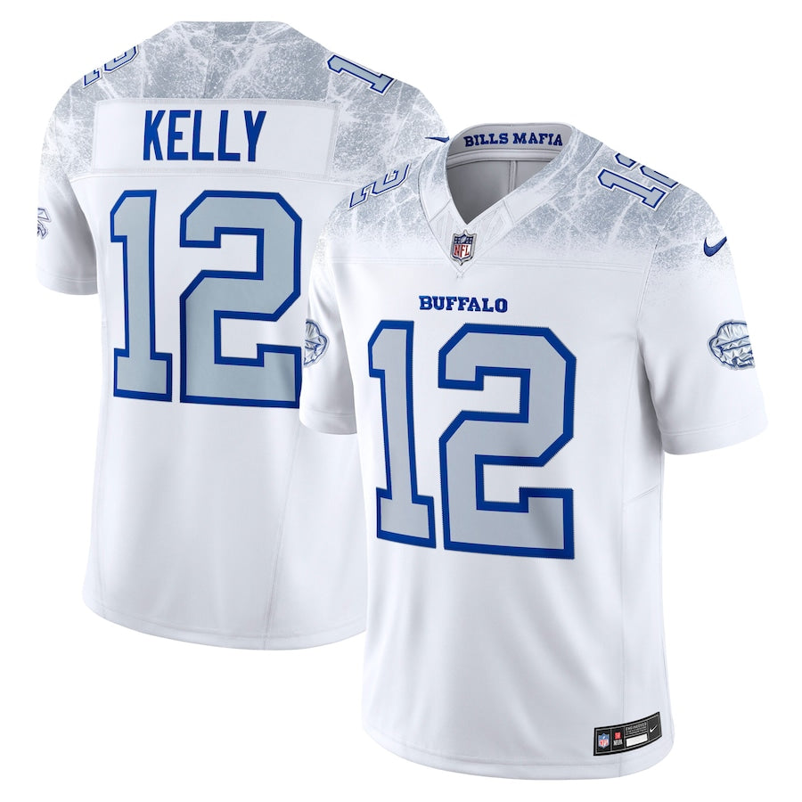 Men's Buffalo Bills Jim Kelly White 2025 Rivalries Collection F.U.S.E. VaporLimited Stitched Jersey football jersey product view 1
