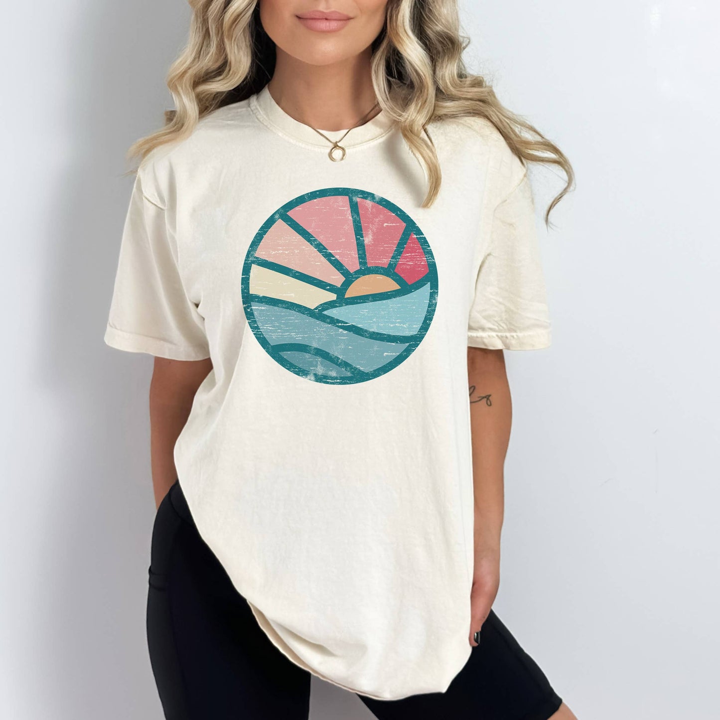 Simple Ocean Sunset Tee | Summer | Sunset | Sizes S-2XL Unisex T-shirt, Sweatshirt, Hoodie, Long Sleeve Tee - T-Shirt, Sweatshirt, Hoodie
