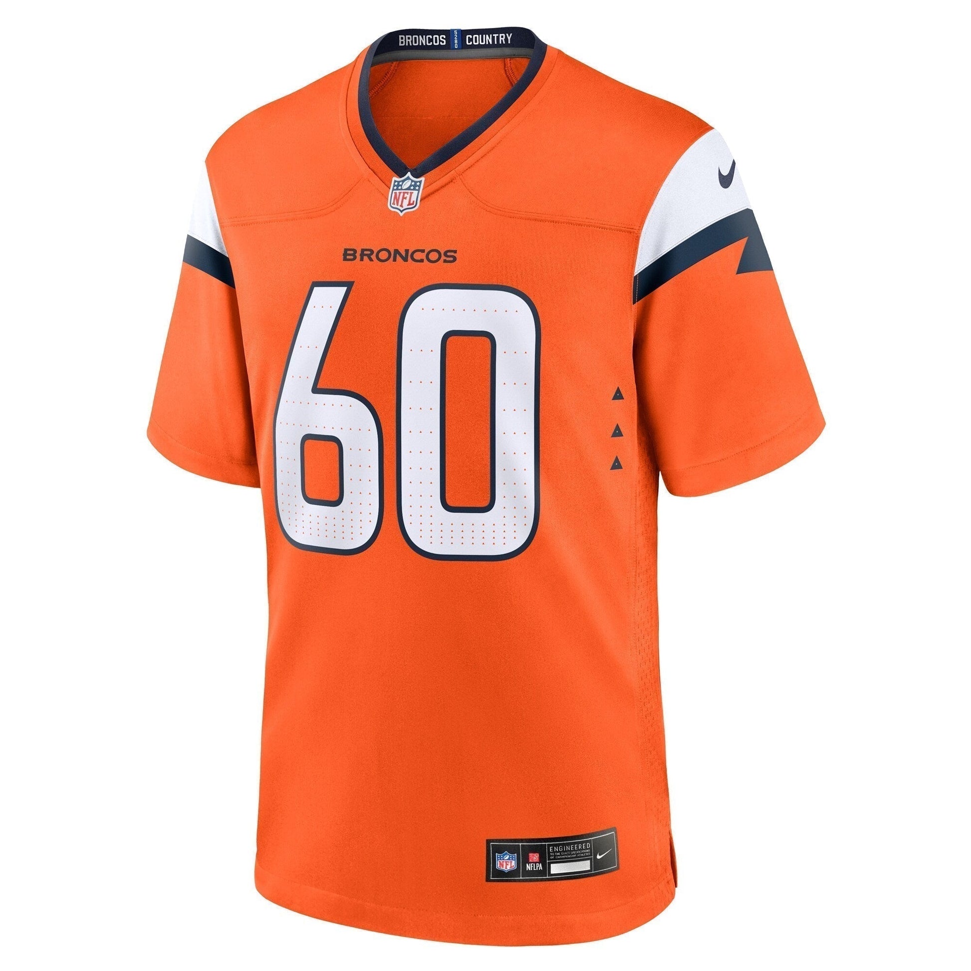 Luke Wattenberg Denver Broncos Team Game Jersey - Orange football jersey product view 2