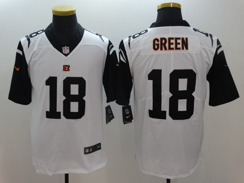 Men's Cincinnati Bengals A.J. Green #18 White Game Jersey1 football jersey product view 1