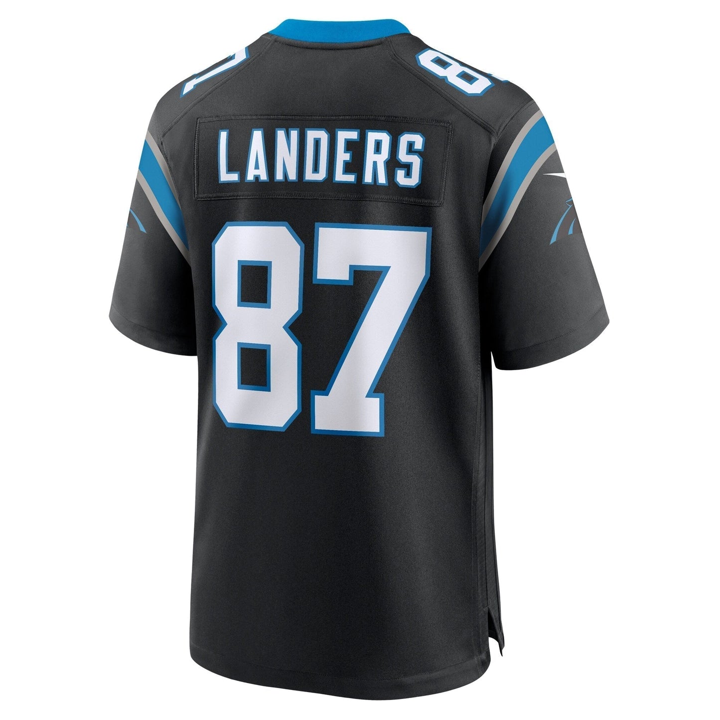 Matt Landers Carolina Panthers Game Jersey - Black football jersey product view 3