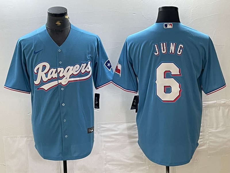 Men's Texas Rangers Josh Jung #6 Blue Replica Player Jersey baseball jersey product view 1