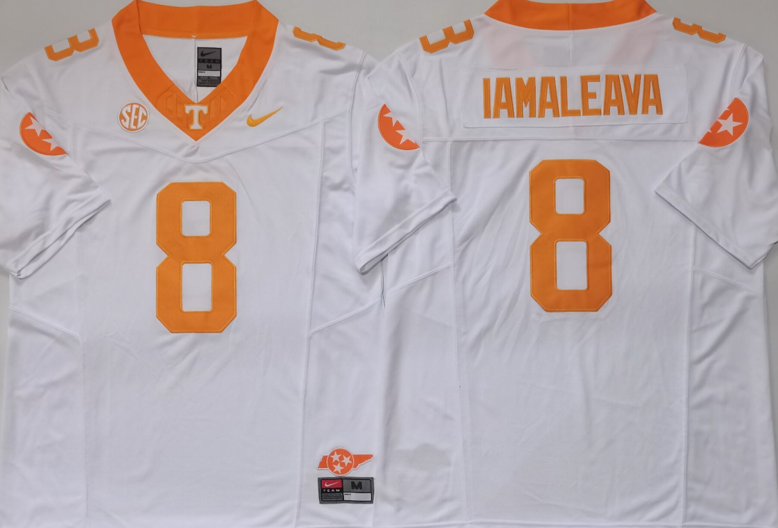 Men's Tennessee Volunteers Nico Iamaleava White Game Jersey sports jersey product view 1