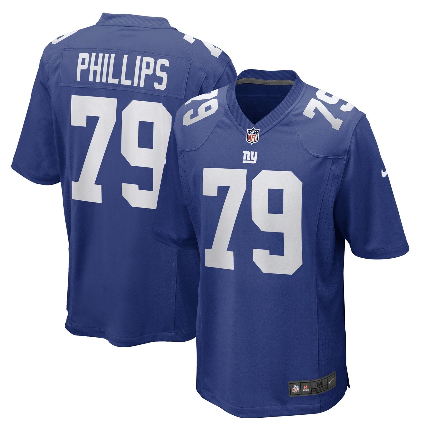 Tyre Phillips New York Giants Game Jersey - Royal football jersey product view 1