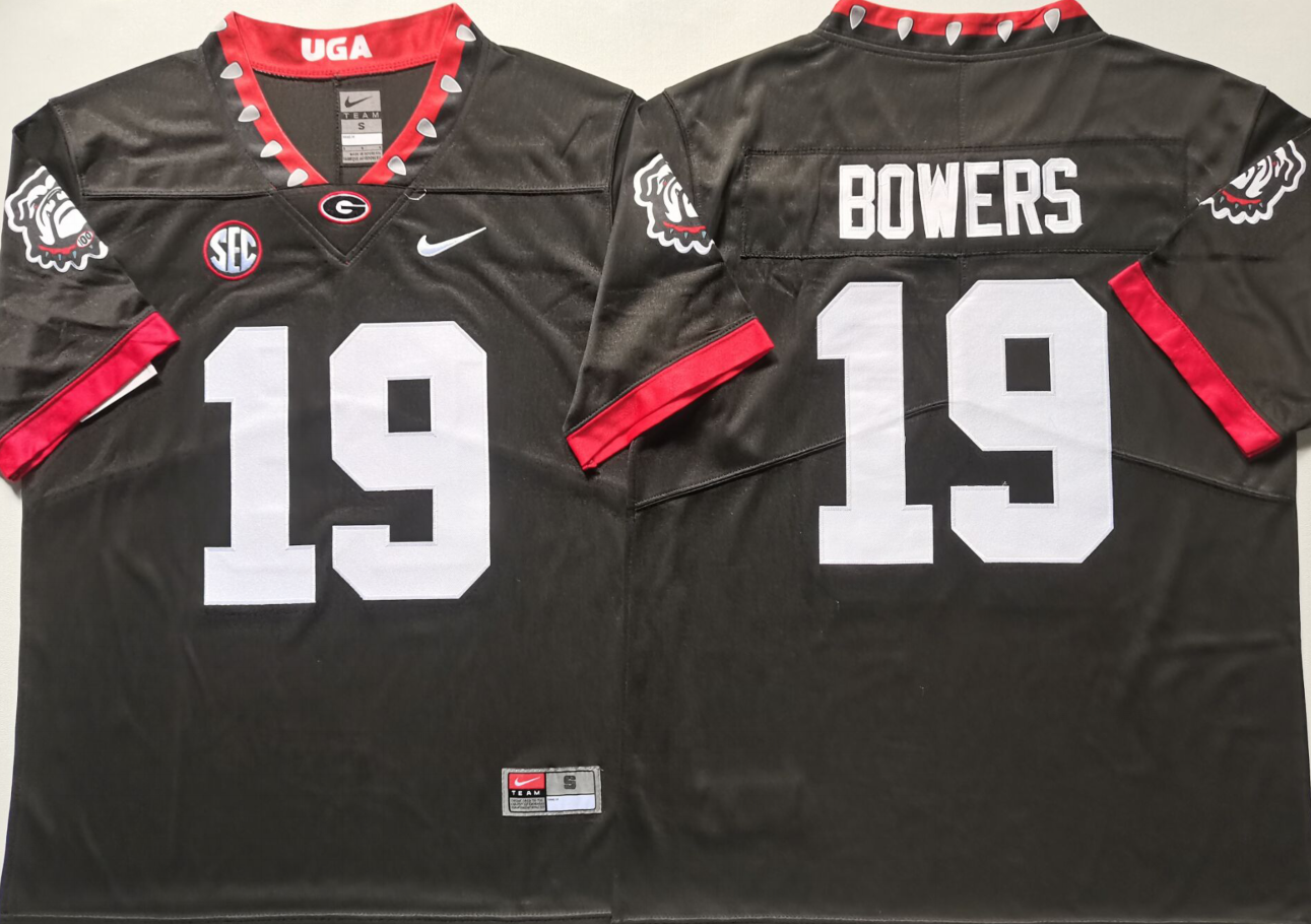Men's Georgia Bulldogs Brock Bowers Dog Pound Black Player Game Jersey sports jersey product view 1