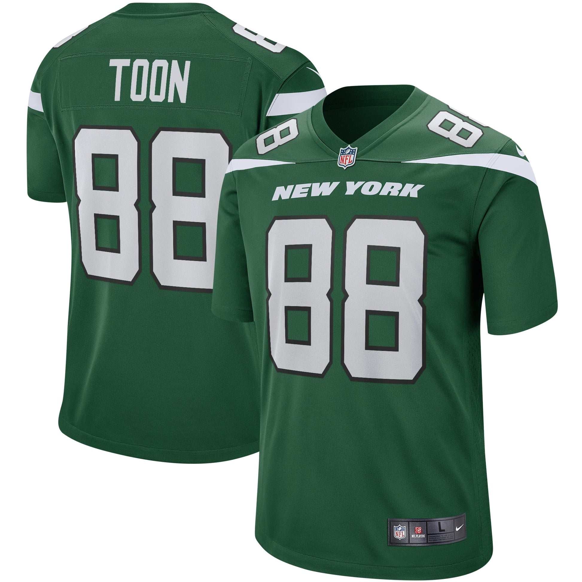 Al Toon New York Jets Game Retired Jersey - Gotham Green football jersey product view 1
