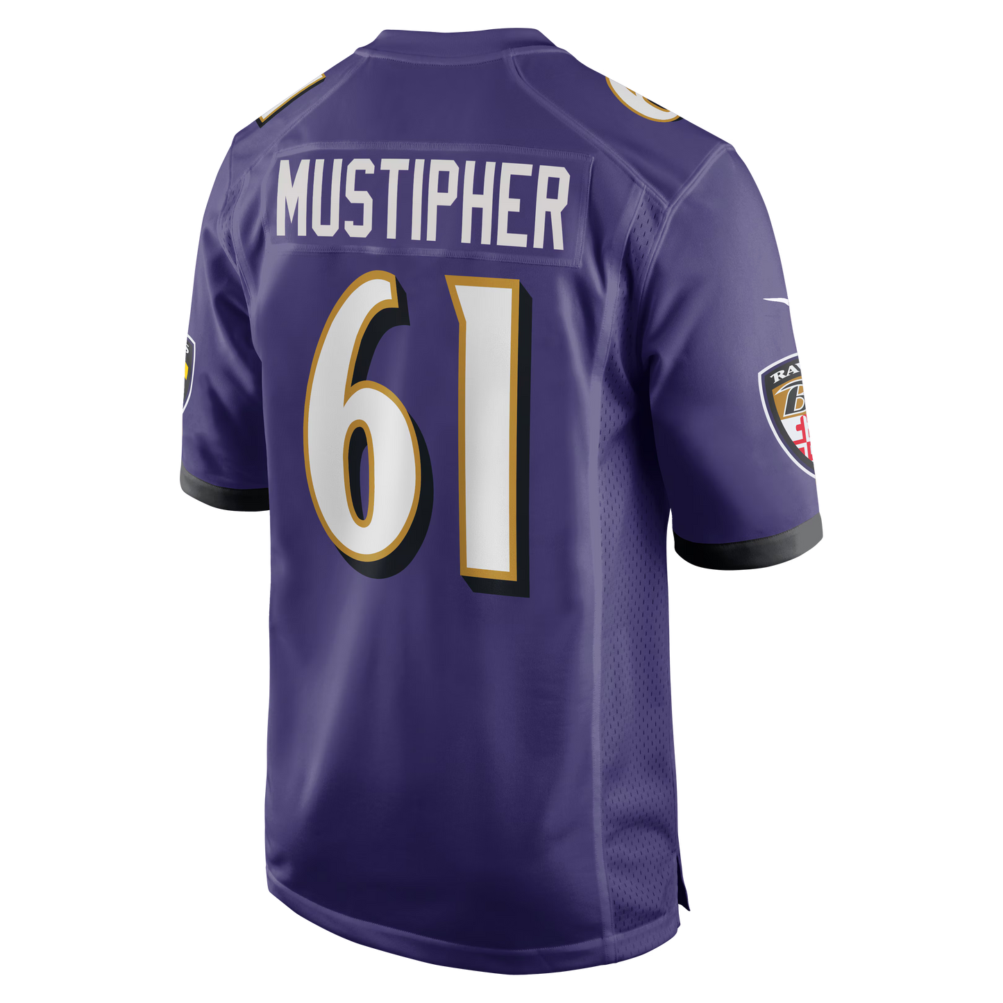 Baltimore Ravens Sam Mustipher Purple Team Game Jersey football jersey product view 3