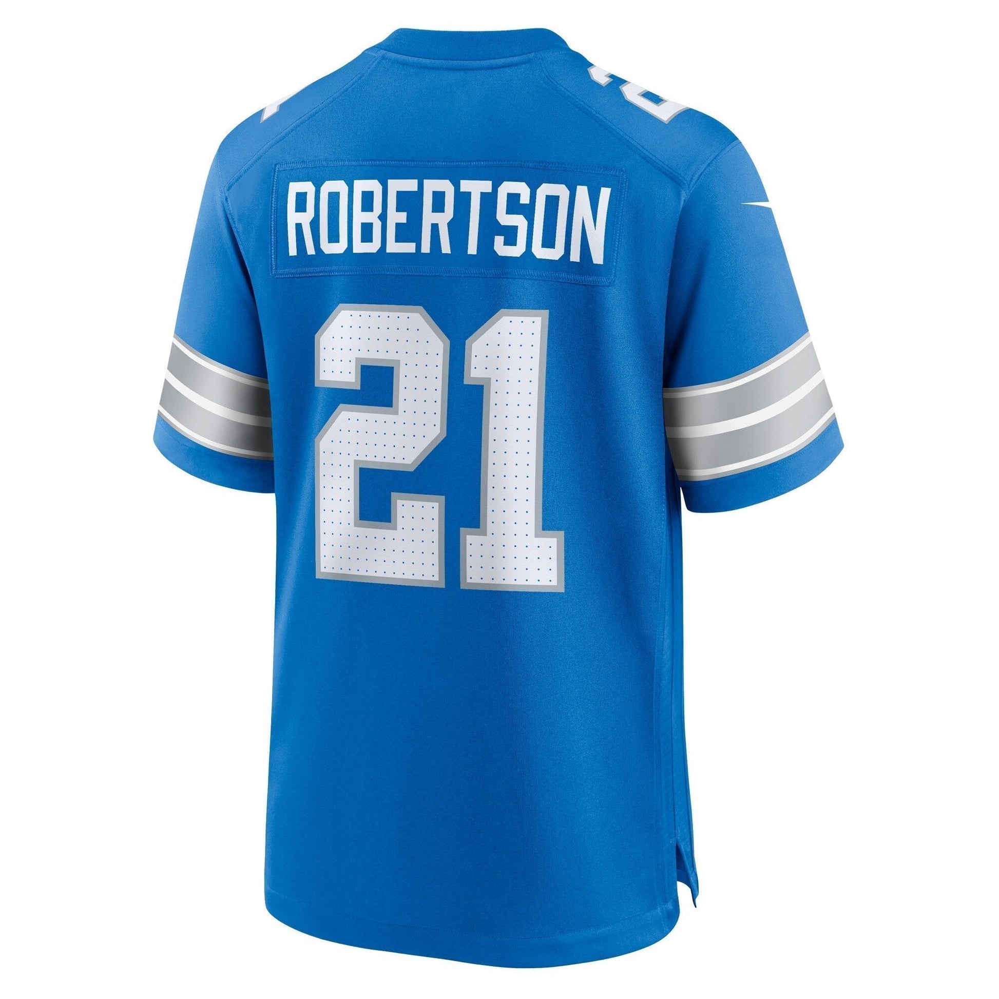 Amik Robertson Detroit Lions Game Jersey - Blue football jersey product view 3