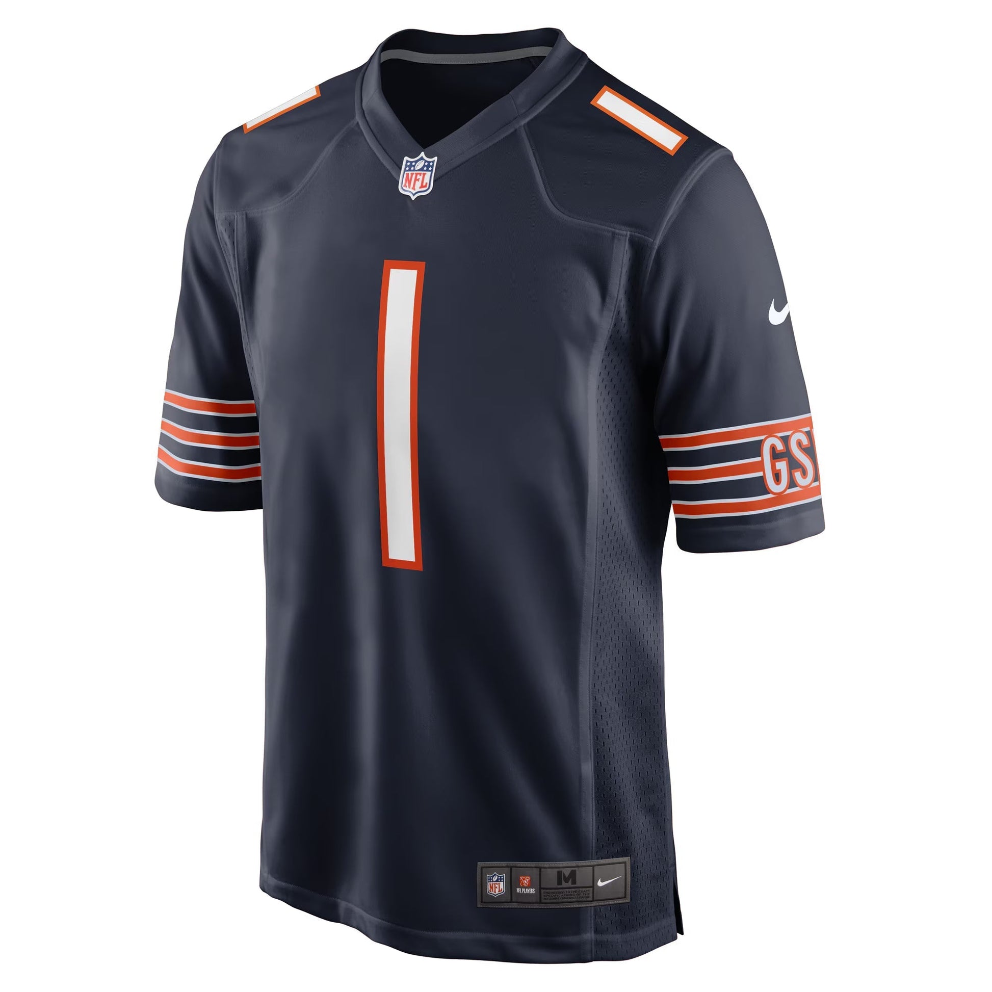 Chicago Bears Number 1 Groom Navy Game Jersey football jersey product view 1