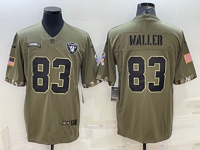 Men's Las Vegas Raiders Darren Waller #83 Olive 2022 Salute To Service Limited Jersey1 football jersey product view 1