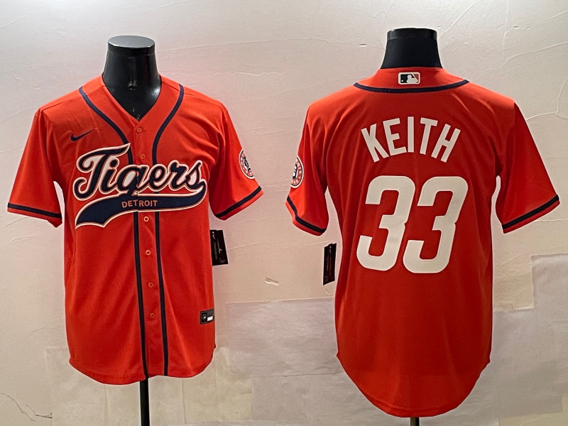 Men's Detroit Tigers Colt Keith Orange Replica Player Jersey baseball jersey product view 1