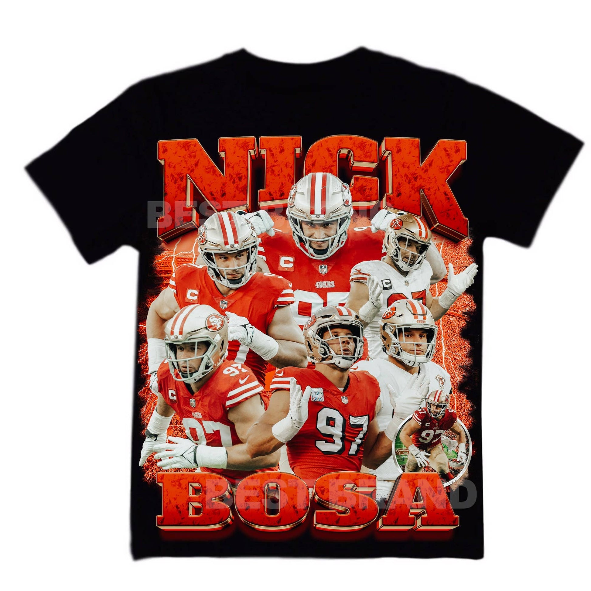 Nick Bosa Retro 90s Vintage Bootleg Football Tee Design Unisex T-shirt, Sweatshirt, Hoodie, Long Sleeve Tee - T-Shirt, Sweatshirt, Hoodie