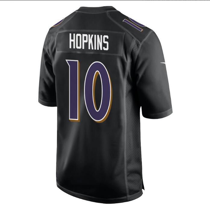 B.Ravens #10 DeAndre Hopkins Carbon Black Fashion Stitched American Football Jerseys football jersey product view 1