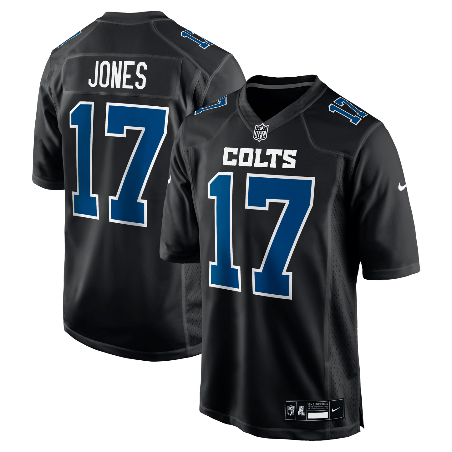 Indianapolis Colts Daniel Jones Carbon Black Fashion Game Jersey football jersey product view 1