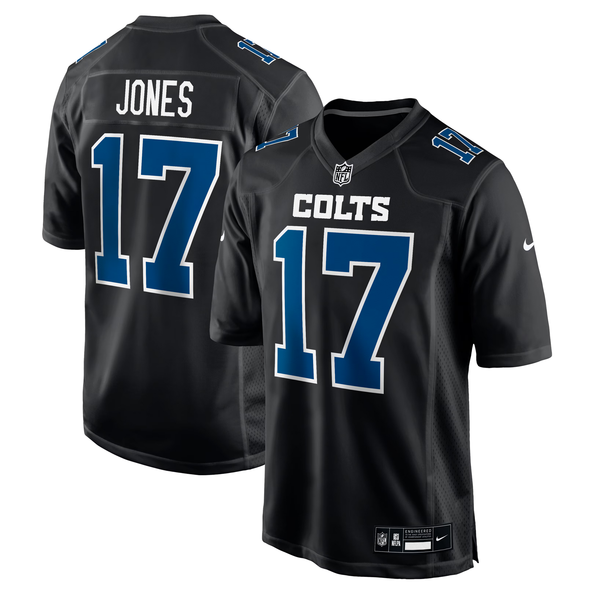 Indianapolis Colts Daniel Jones Carbon Black Fashion Game Jersey football jersey product view 1