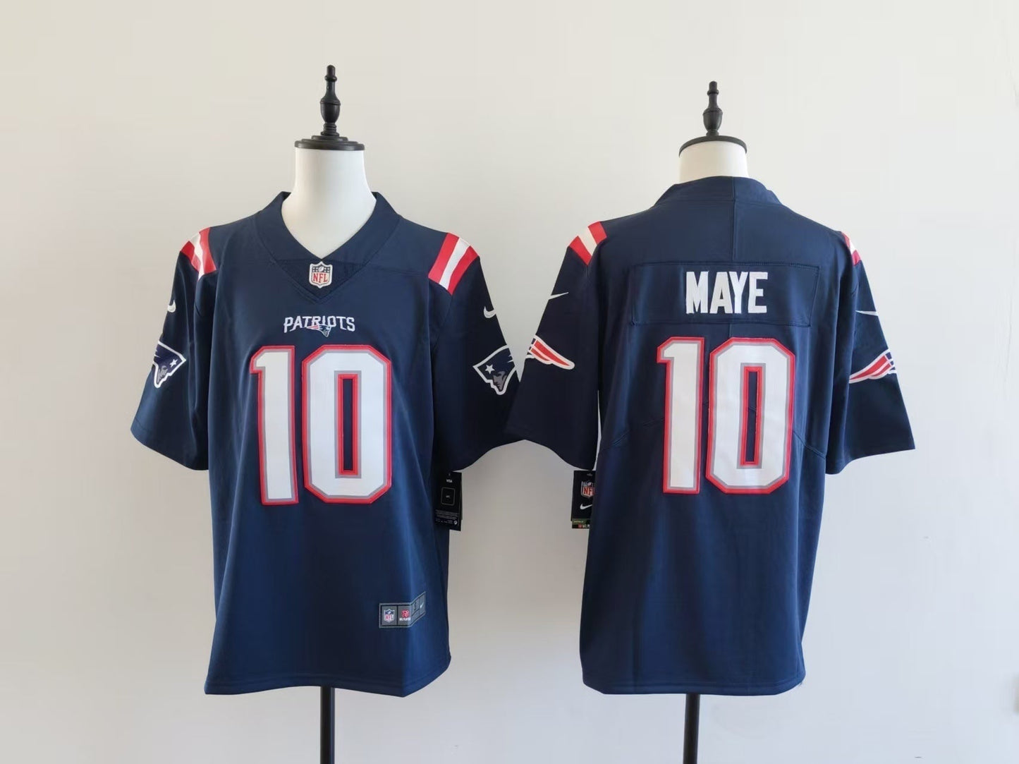 Men's New England Patriots Drake Maye Jersey-Blue football jersey product view 1