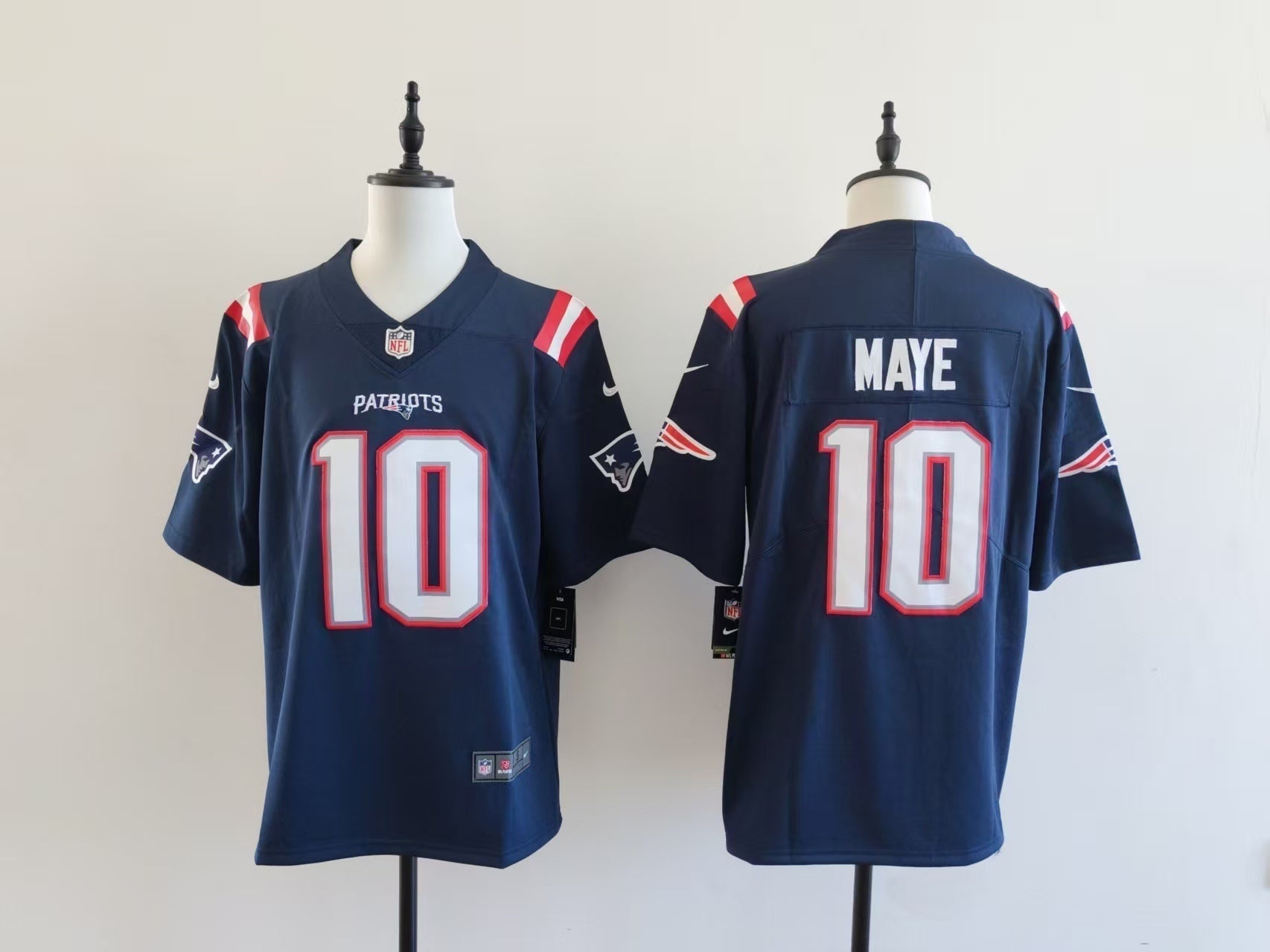 Men's New England Patriots Drake Maye Jersey-Blue football jersey product view 1