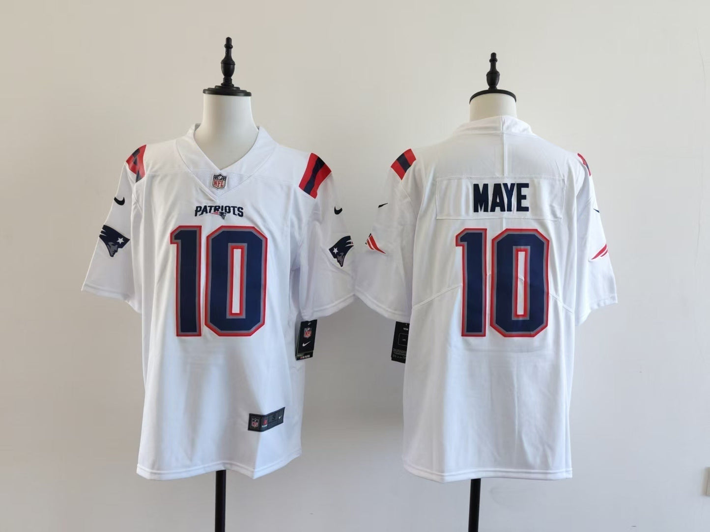 Men's New England Patriots Drake Maye Jersey-White football jersey product view 1