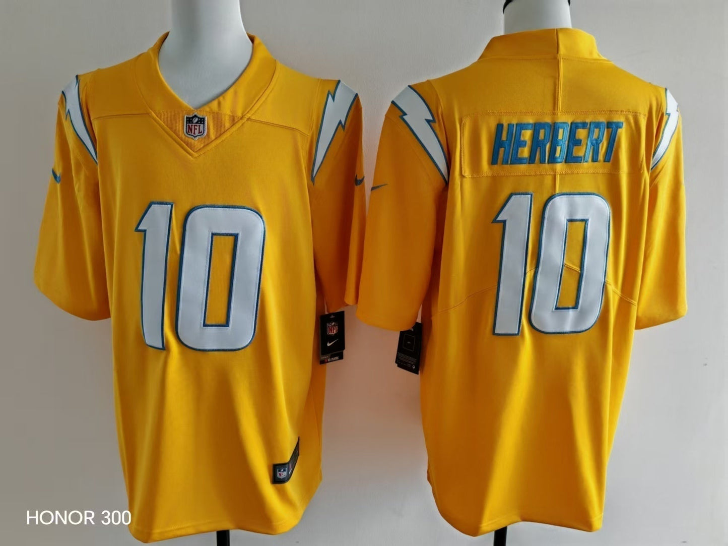 Men's San Diego Chargers Justin Herbert Jersey-Retro Yellow football jersey product view 1