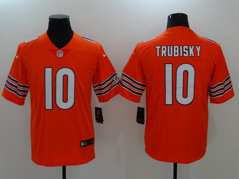 Men's Chicago Bears Mitchell Trubisky Jersey-Orange football jersey product view 1