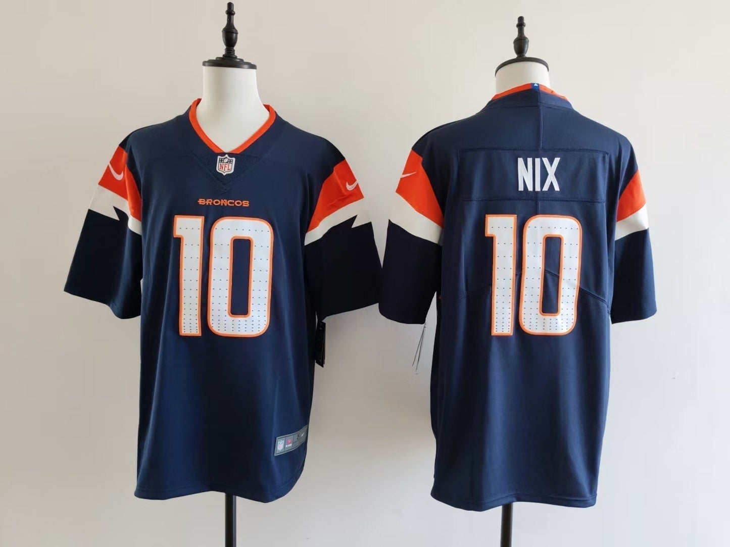 Men's Denver Broncos Bo Nix Jersey-Blue football jersey product view 1