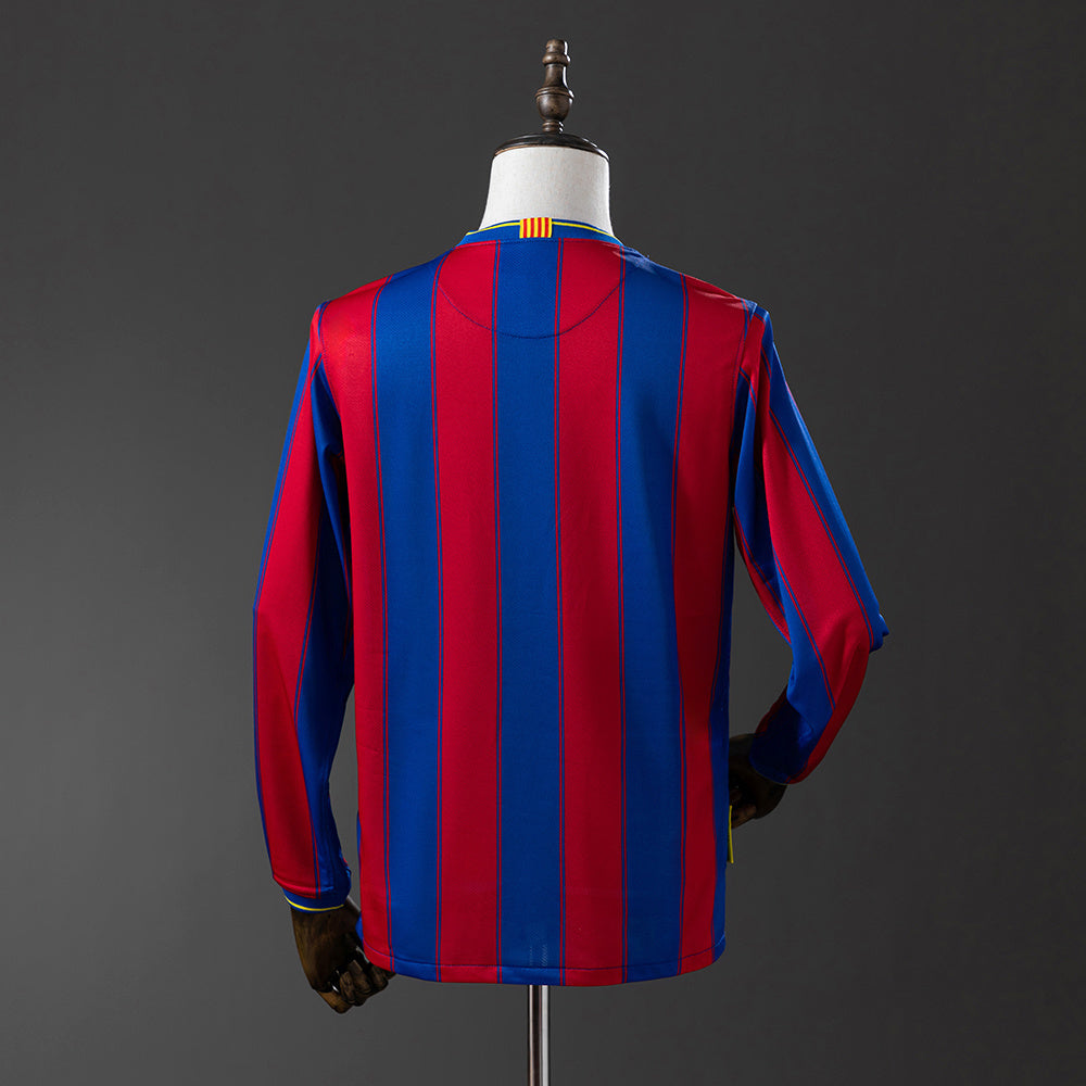 Barcelona 09/10 Home Long Sleeve Retro Jersey sports jersey product view 2