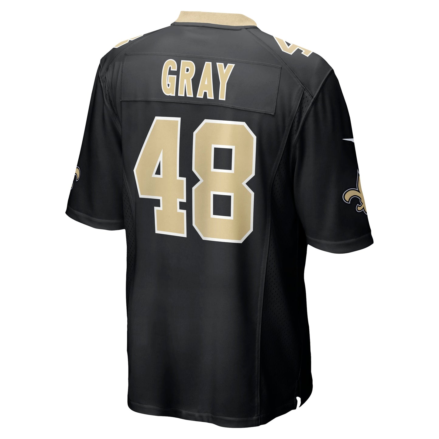 J.T. Gray New Orleans Saints Game Jersey - Black football jersey product view 3