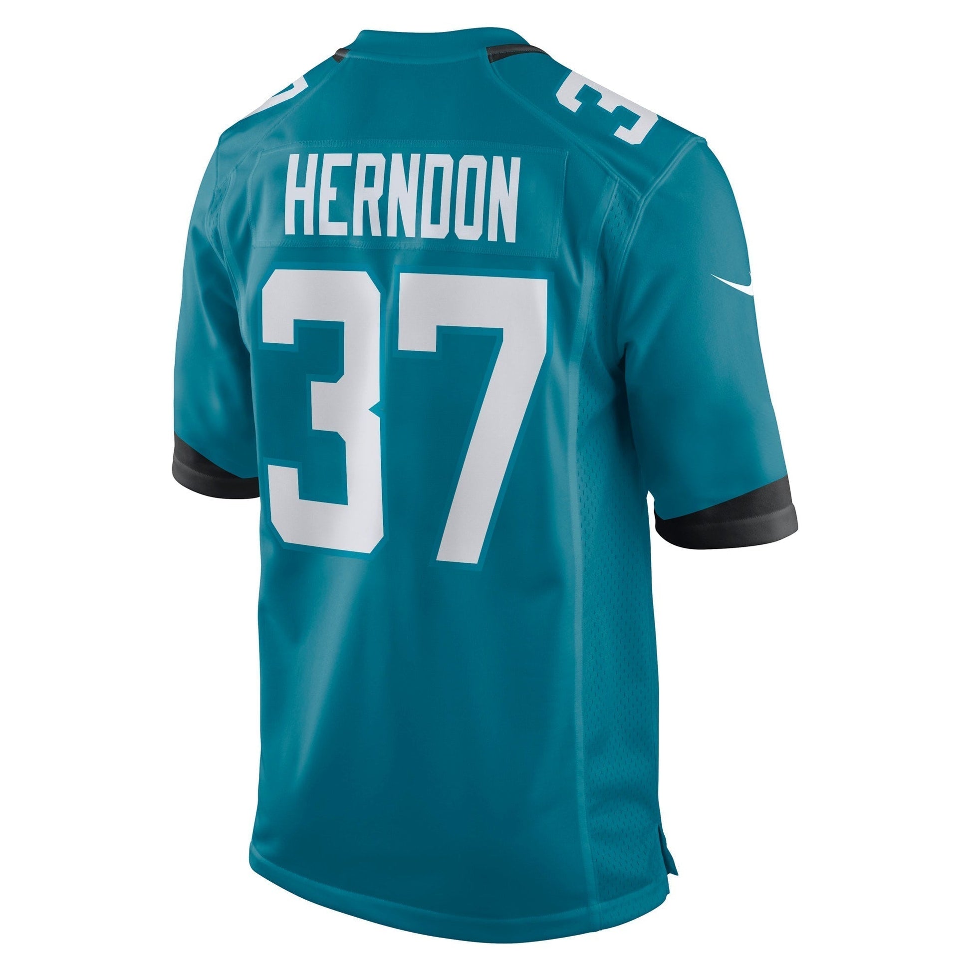 Tre Herndon Jacksonville Jaguars Game Jersey - Teal football jersey product view 3