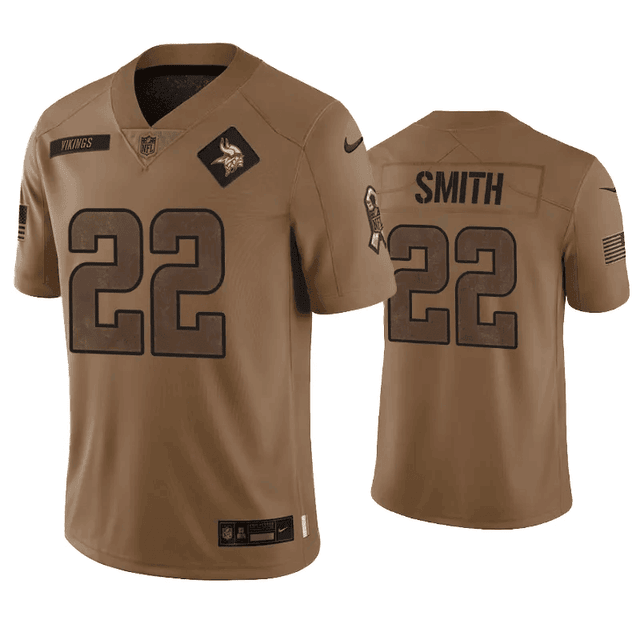 Harrison Smith 22 Minnesota Vikings 2023 Salute To Service Jersey - Brown football jersey product view 1