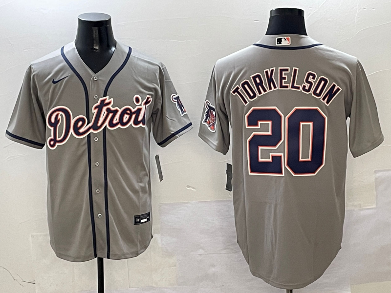 Men's Detroit Tigers Spencer Torkelson Gray Replica Player Jersey baseball jersey product view 1
