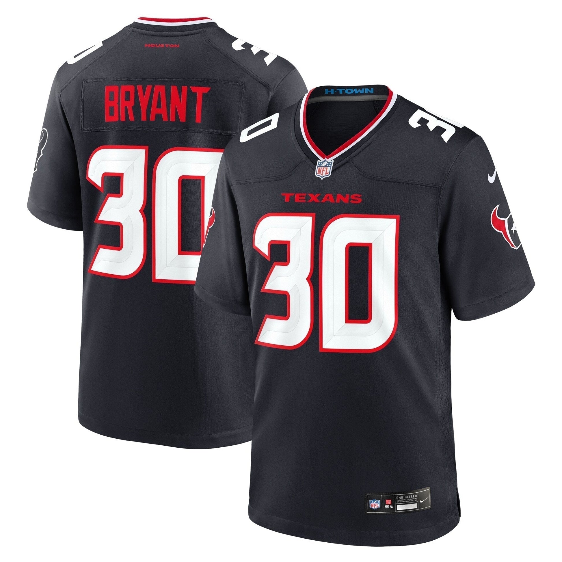 Myles Bryant Houston Texans Team Game Jersey - Navy football jersey product view 1