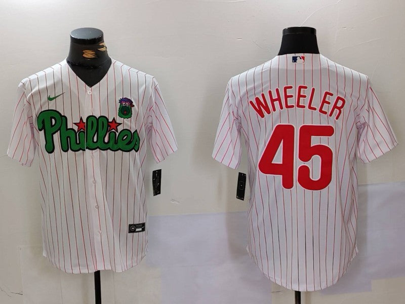 Men's Philadelphia Phillies Zack Wheeler #45 White Limited Player Jersey baseball jersey product view 1