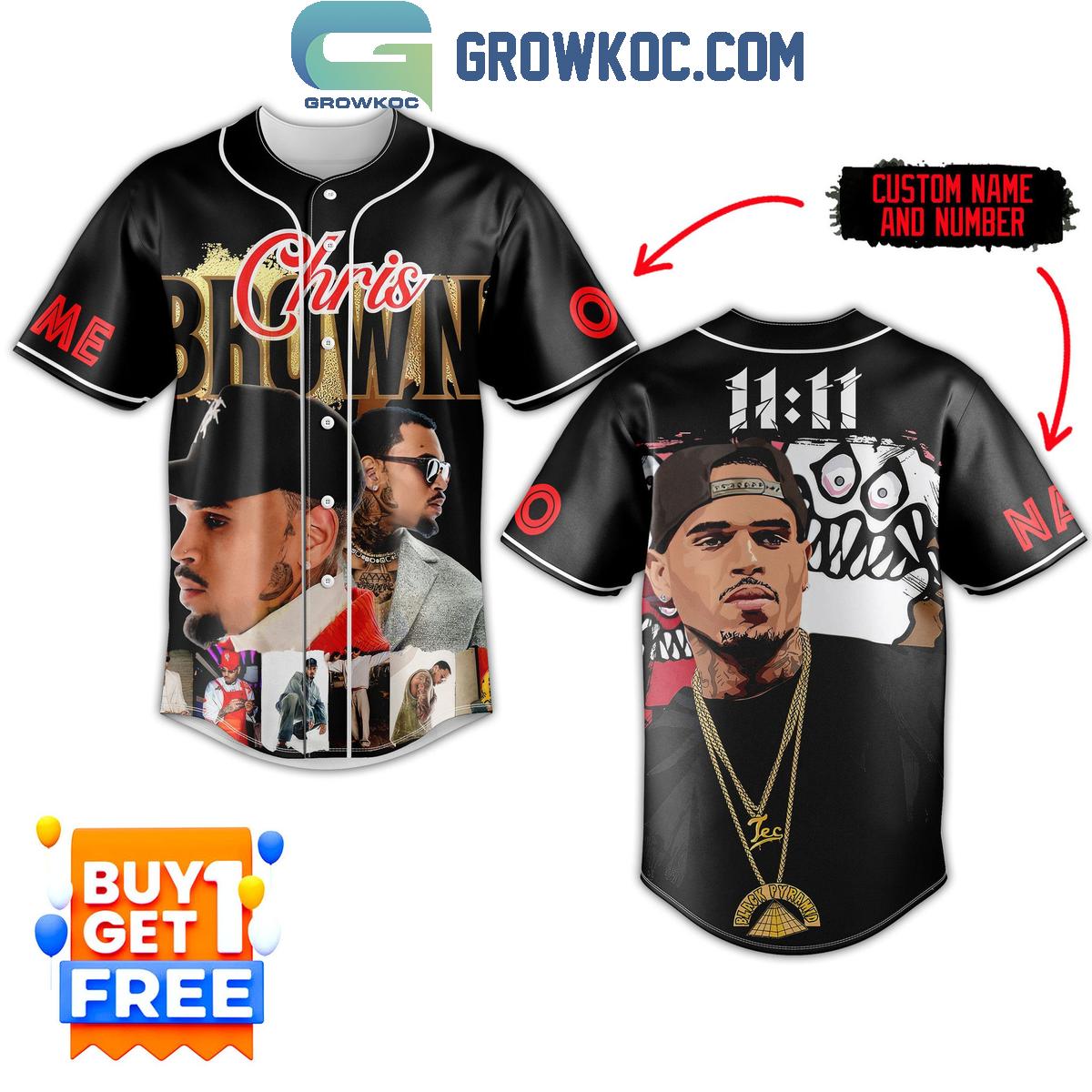 1111 Tour Best Of Chris Brown Personalized Baseball Jersey Unisex T-shirt, Sweatshirt, Hoodie, Long Sleeve Tee - T-Shirt, Sweatshirt, Hoodie
